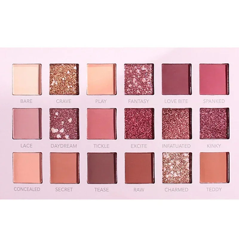 **« Palette fards à paupières 18 couleurs – Pailleté, nacré et mat, longue tenue avec miroir »**