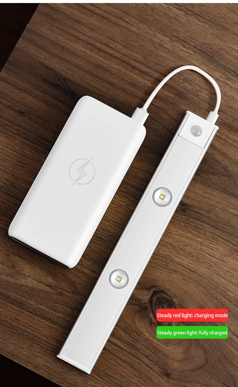 Wireless Motion Sensor LED Light – Ultra-Thin USB Rechargeable Night Light for Cabinets & Closets