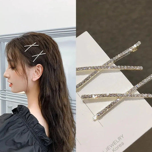 « Lot 2 Barrettes Femme – Croix Strass »