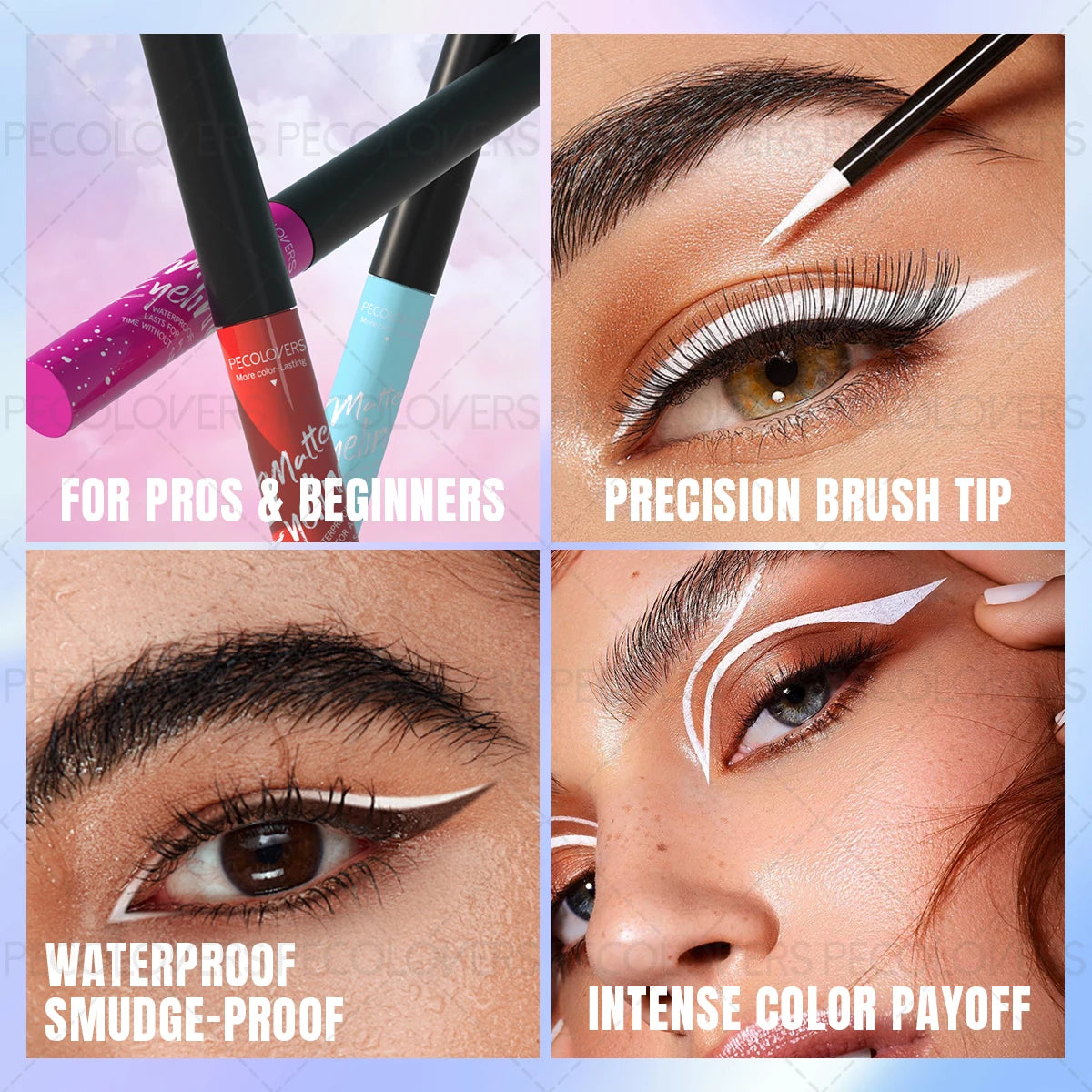 1 crayon eyeliner liquide mat waterproof longue tenue, sans bavure, idéal pour les cadeaux de Noël, Halloween et Thanksgiving.