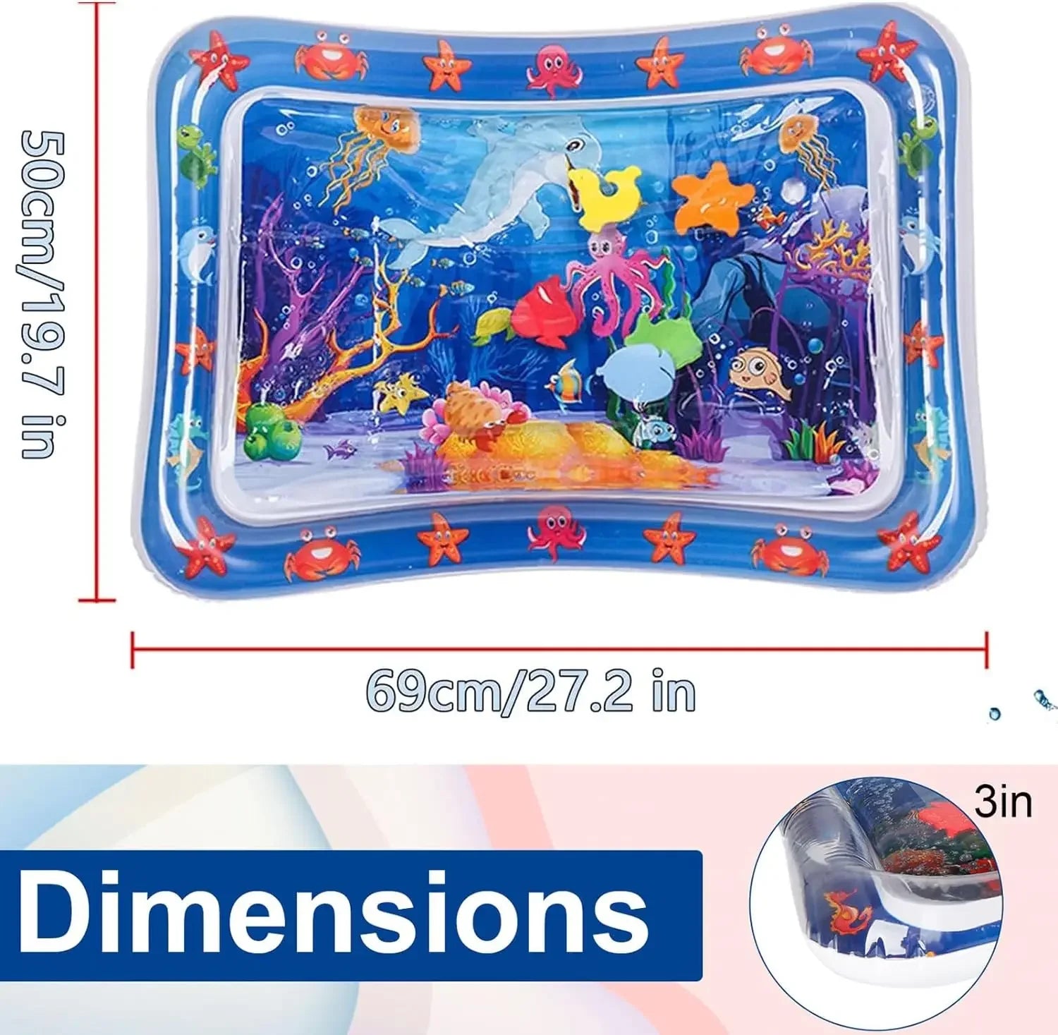 Inflatable Water Sensory Play Mat – Ocean-Themed Interactive Pet Toy