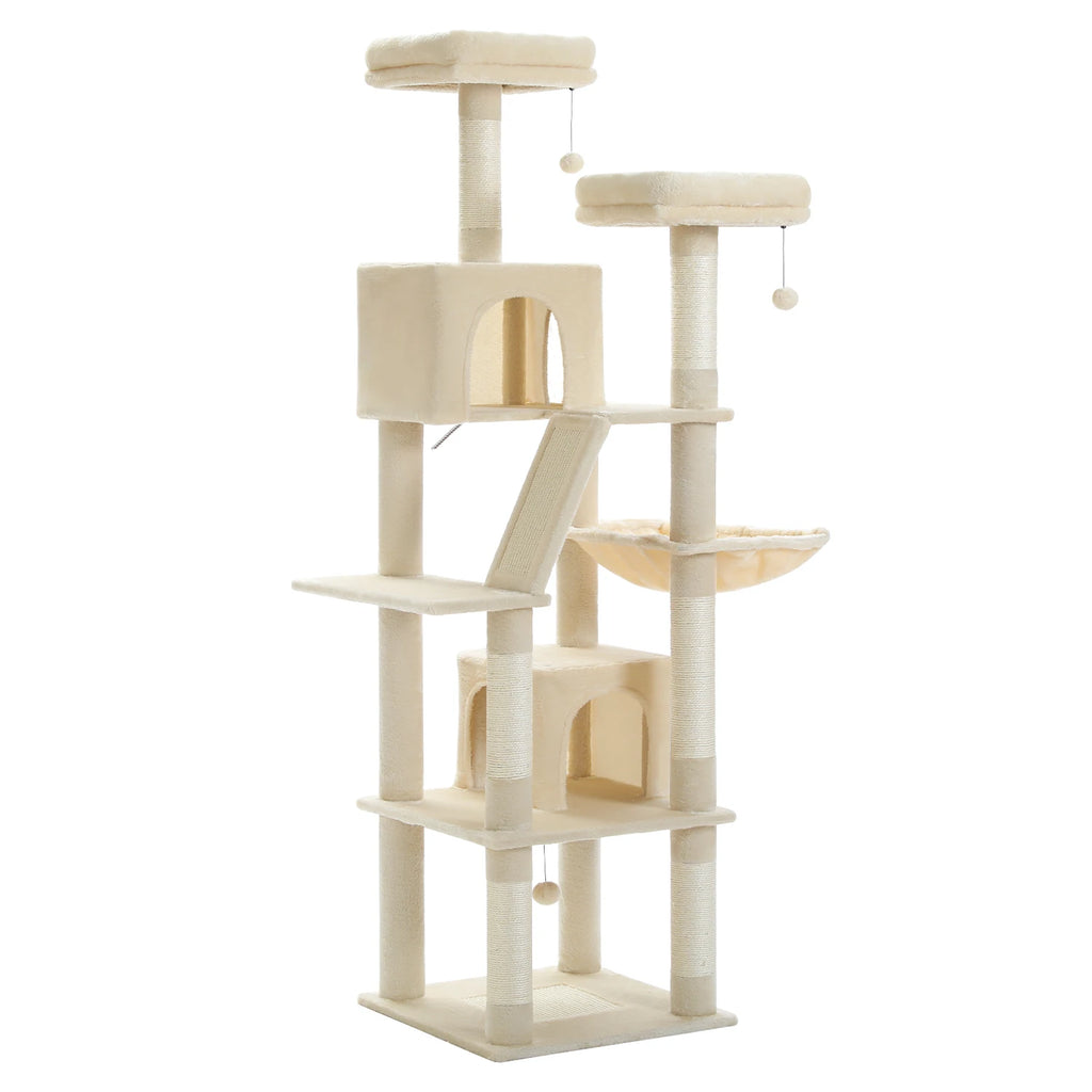 Multi-Level Cat Tree Tower – Cat Condo, Hammock & Scratching Activity Center