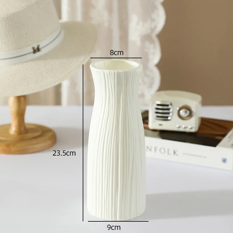 Modern Silver Plastic Vase – Elegant Decorative Flower Vase for Home & Office