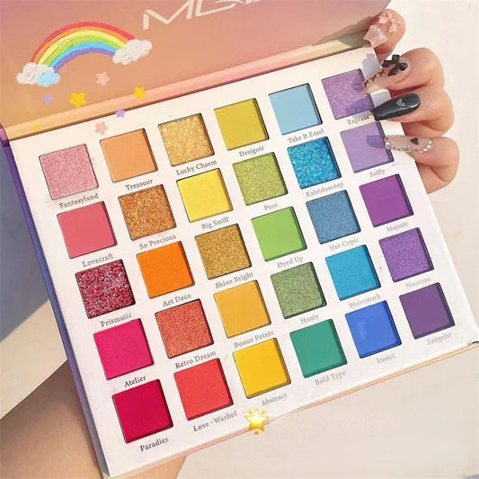 Palette fards à paupières 30 couleurs arc-en-ciel, pratique, sûre et légère, maquillage pour enfants et scène, vente en gros