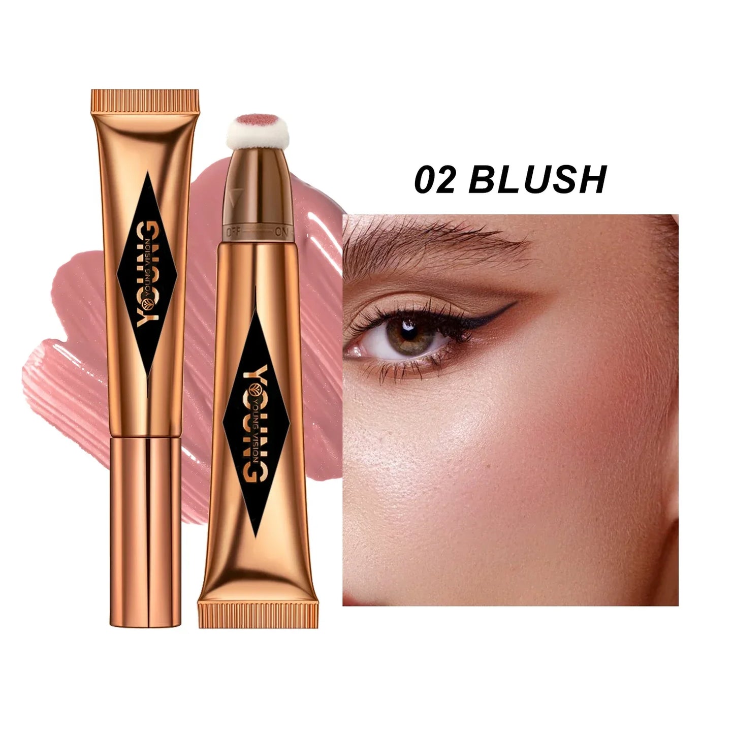 Blush Liquide Multifonction — Pour Visage, Contour et Highlighter, Stick Ombre à Paupières, Durable et Waterproof, Texture Crémeuse et Soie, Tout-en-Un