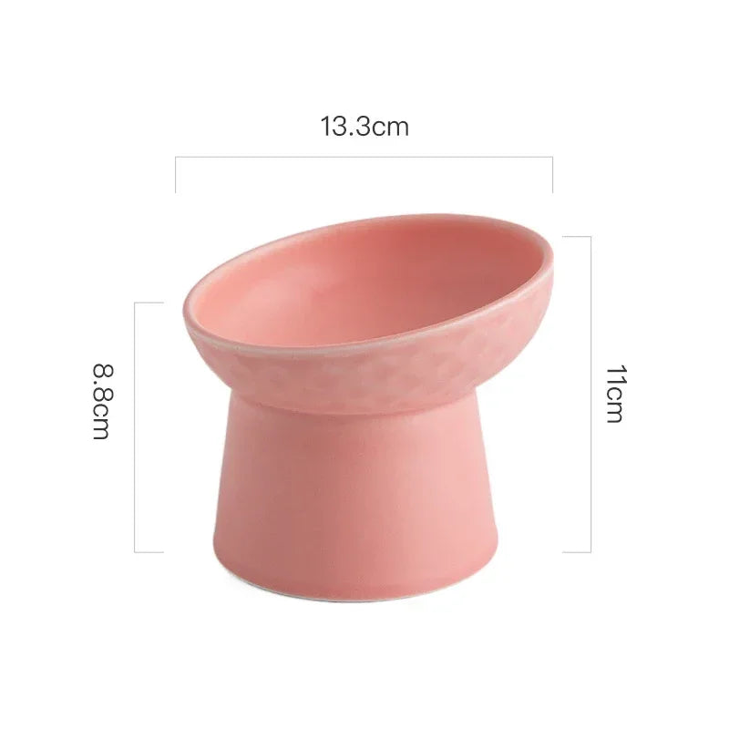 Nordic Ceramic Elevated Pet Bowl – Raised Food & Water Bowl for Cats & Dogs