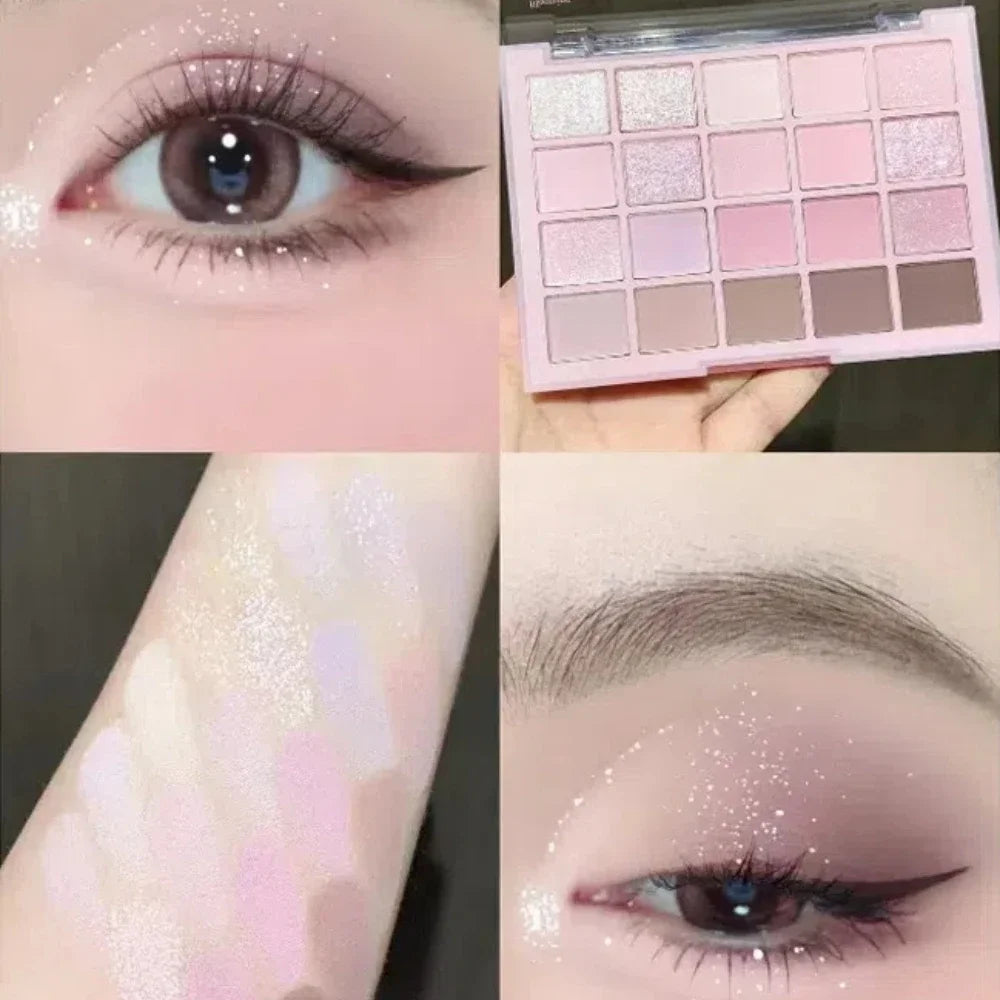 Palette fards à paupières 20 couleurs – Faible saturation, violet, mat et nacré, longue tenue, waterproof et pailleté