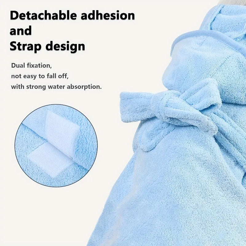 Quick-Dry Pet Bathrobe – Super Absorbent Towel Robe for Dogs & Cats
