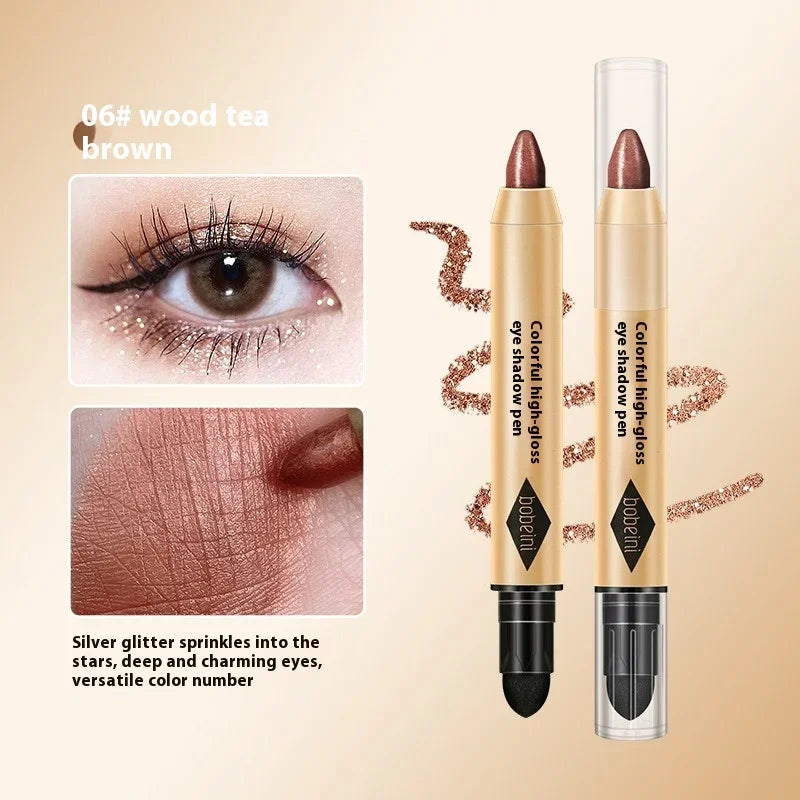 Crayon fard à paupières double embout pailleté, illuminateur, fard à paupières mat, maquillage éclatant, eyeliner