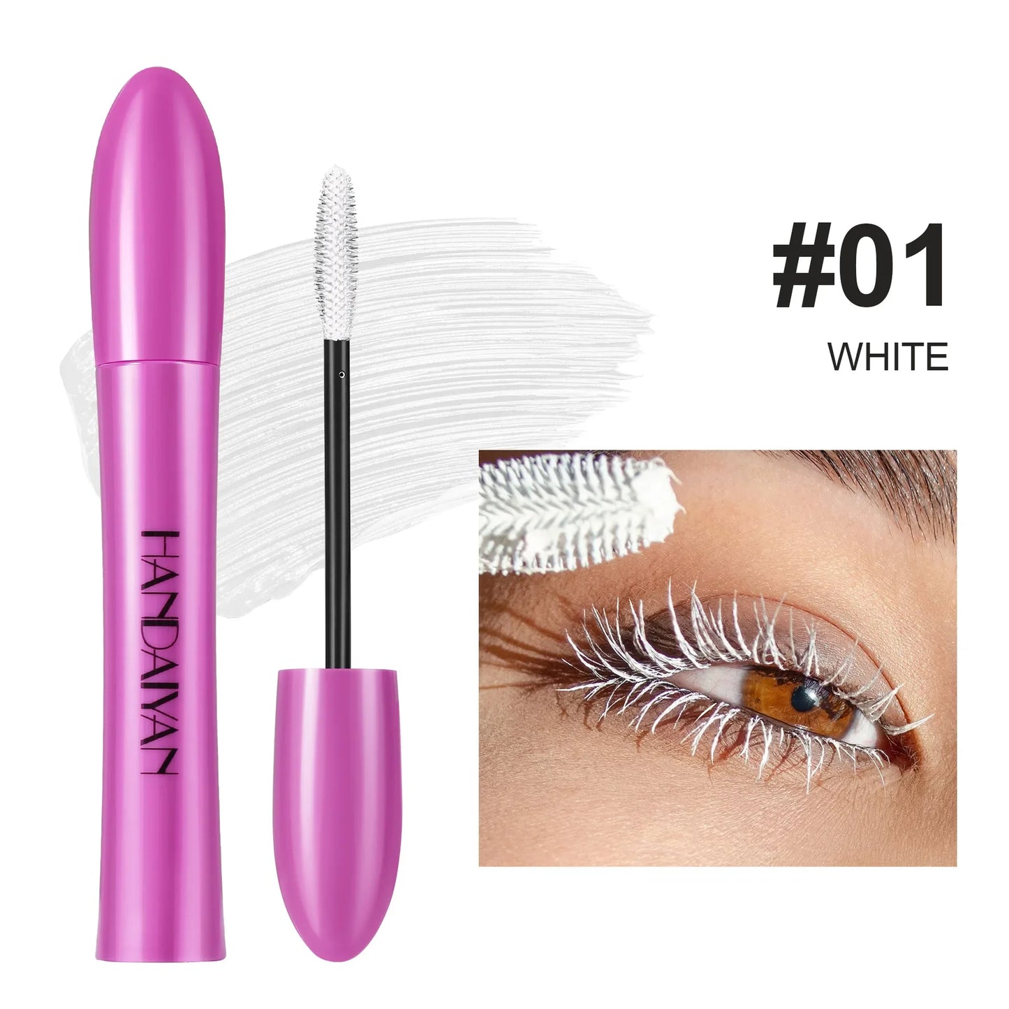 Mascara 10 couleurs waterproof volume recourbant longue tenue bleu saphir et rose