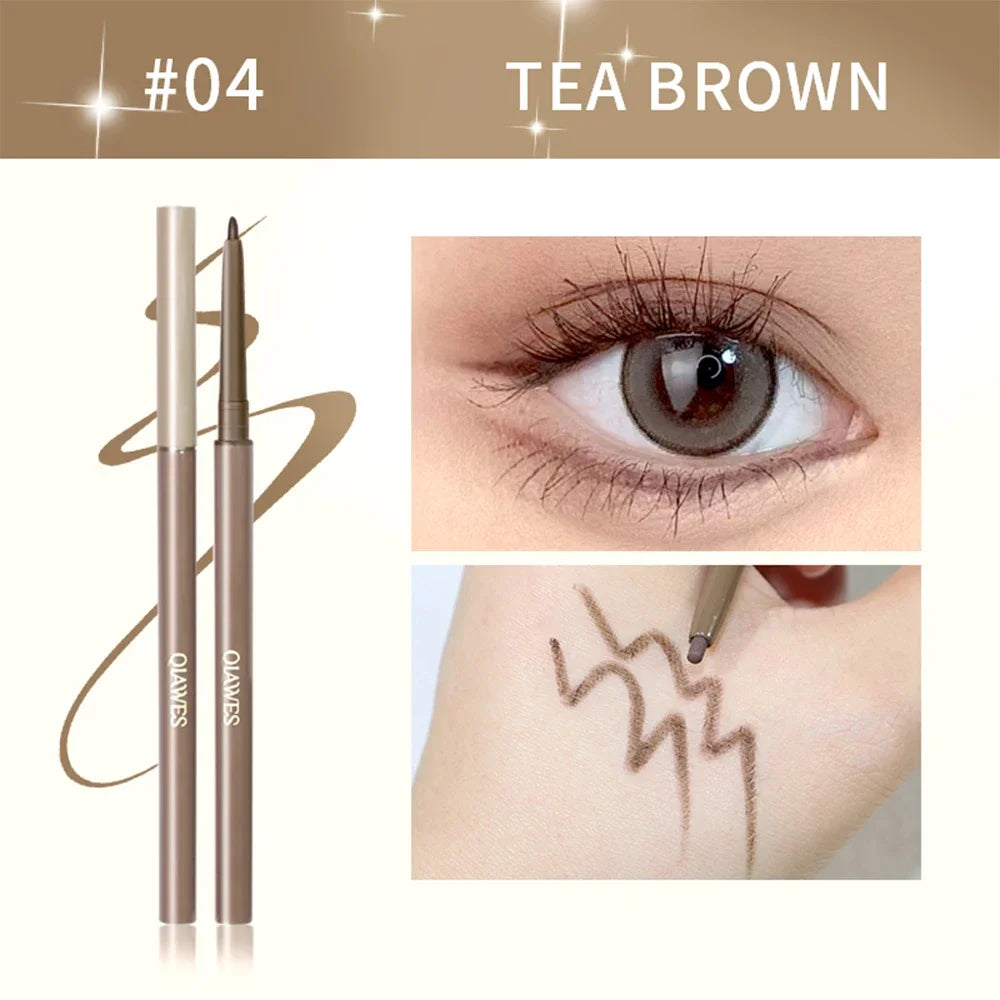 Crayon Gel Eyeliner Étanche – Mat, Silkworm, Marron et Noir, Longue Tenue, Anti-Bavure, Séchage Rapide, Maquillage des Yeux