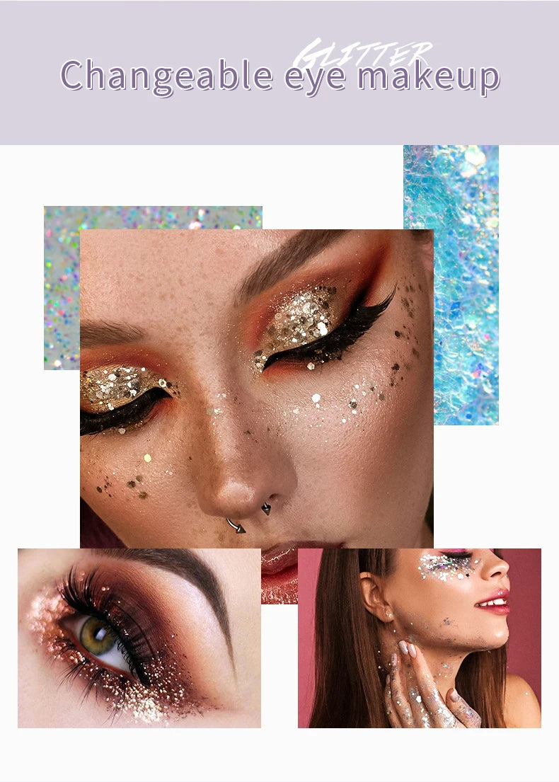 1 fard à paupières monochrome, fard à paupières pailleté - parfait pour les fêtes, le maquillage de scène et le maquillage de tous les jours