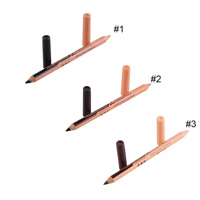 Crayon Maquillage 2 en 1 — Eyeliner et Anti-cernes, Double Embout, Longue Tenue, Waterproof, Stylo pour Yeux, Outil Maquillage