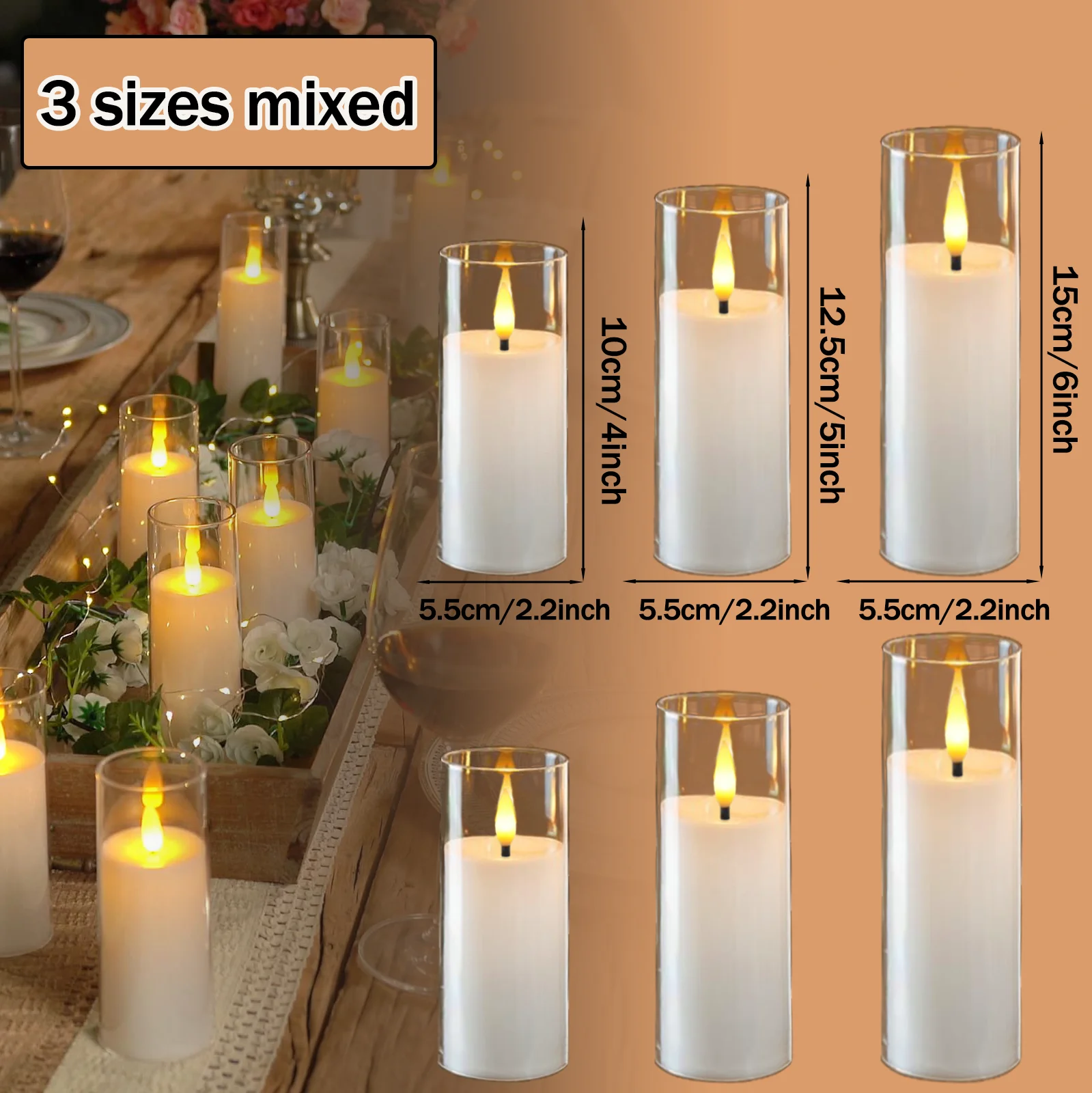 LED Flameless Tea Light Candles (6–90 PCS) – Flickering Acrylic Cup Candles for Weddings & Events