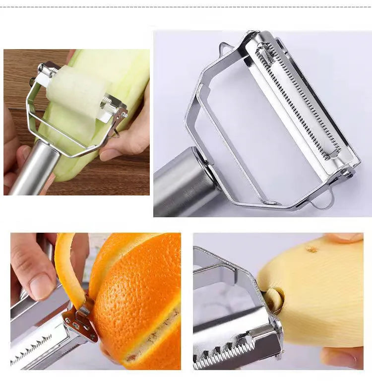 Double-Head Stainless Steel Vegetable Peeler – Multifunction Fruit, Vegetable & Melon Slicer Kitchen Tool