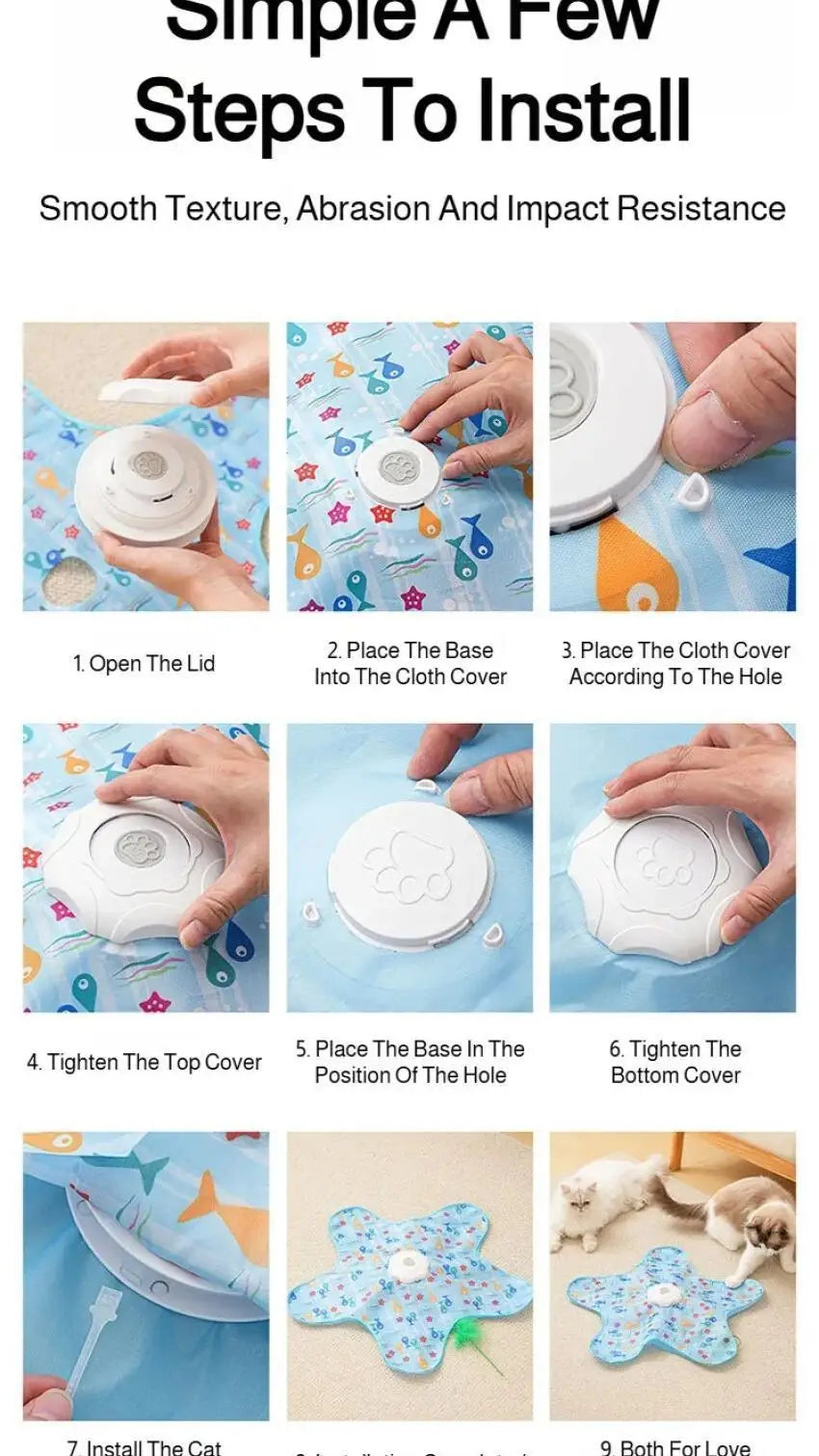 Interactive Hide & Seek Cat Toy with Motion-Activated Squeaky Mouse & Hidden Feathers