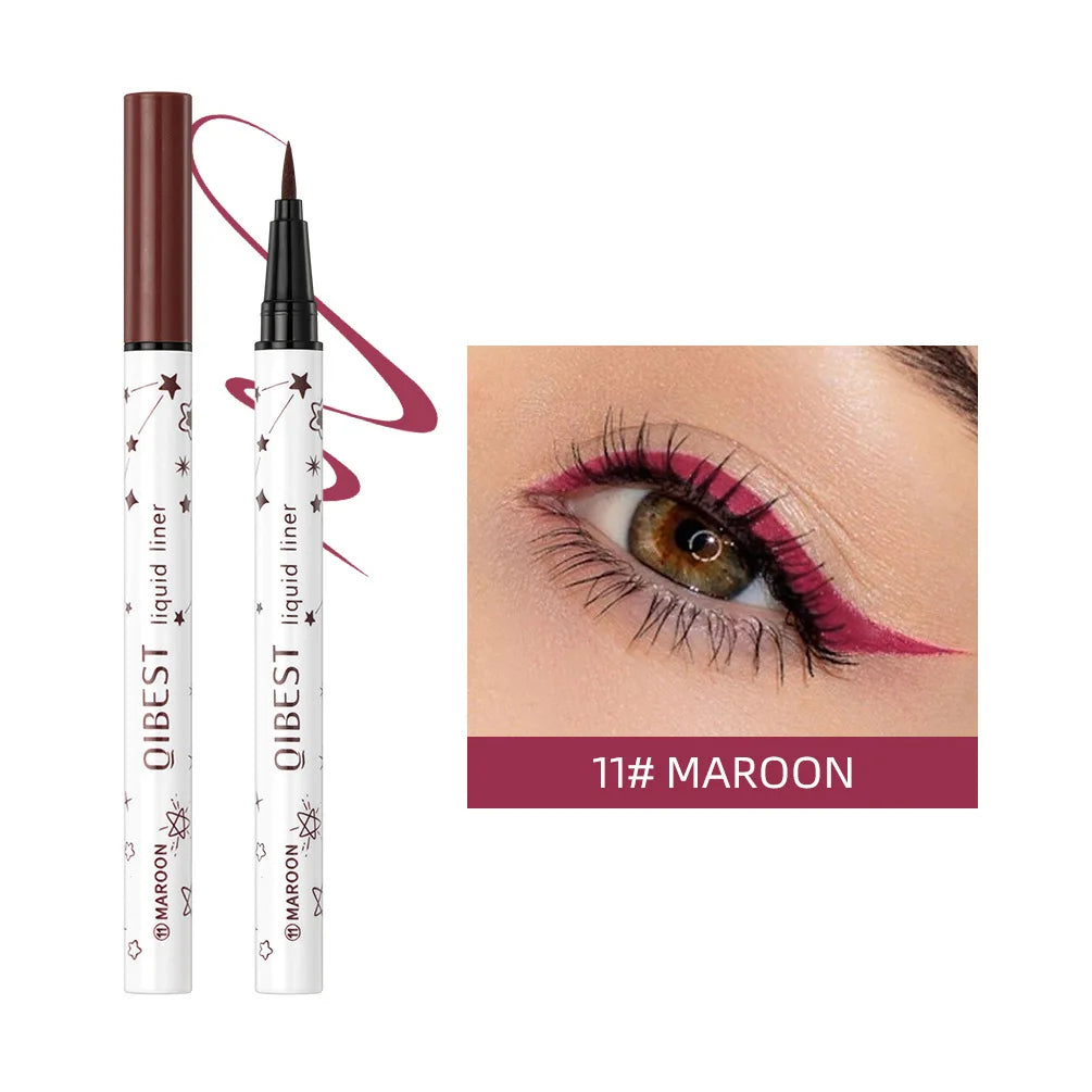 Crayon Eyeliner Ultra-Fin — waterproof, longue tenue, texture lisse, 12 couleurs vives, haute pigmentation, maquillage des yeux