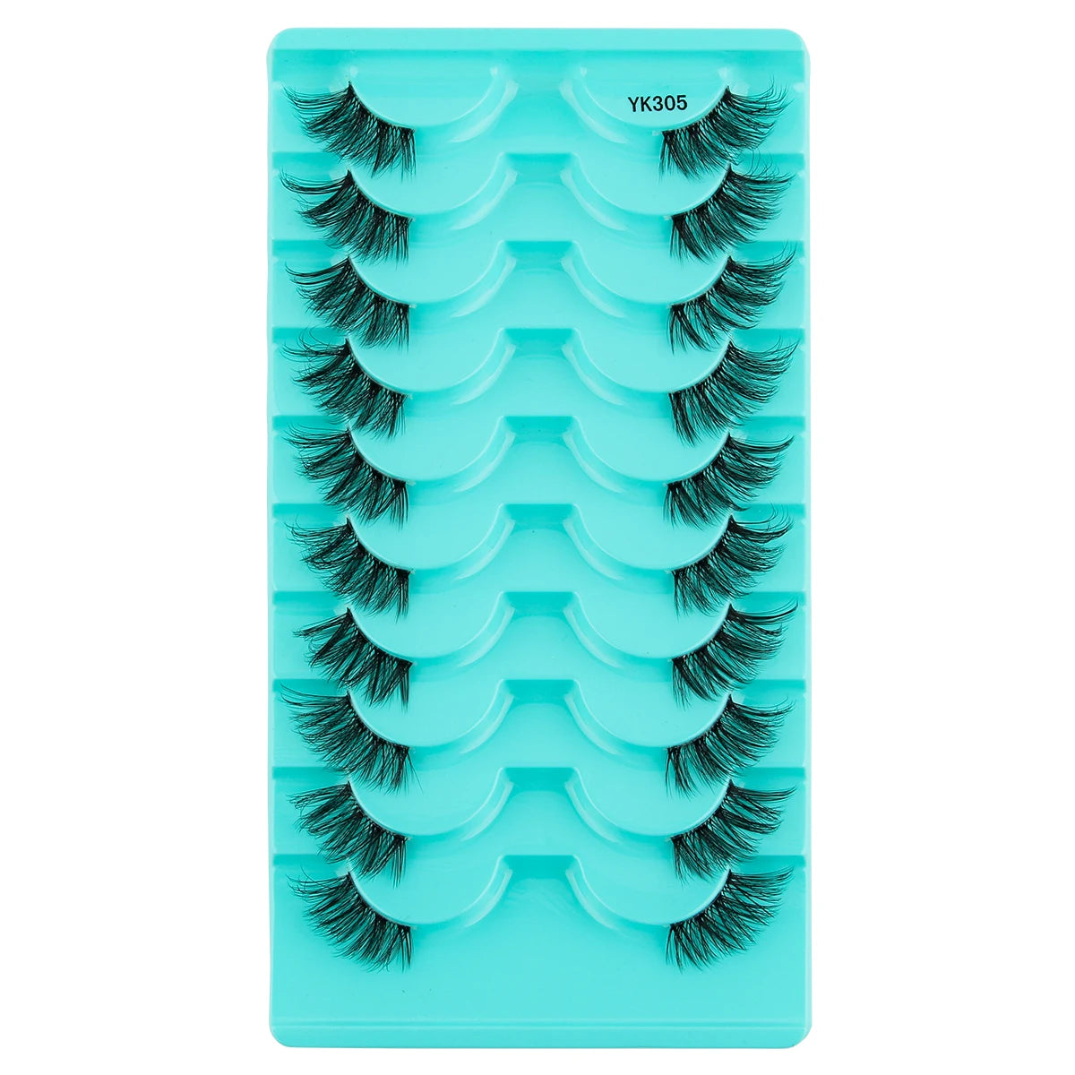 Nouveaux demi-cils – 3 à 10 paires, cils naturels 3D style Cat Eye, tige transparente – Extensions de faux cils pour maquillage