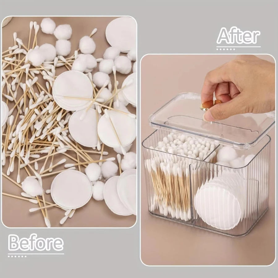 3-Compartment Cotton Pad & Qtip Organizer