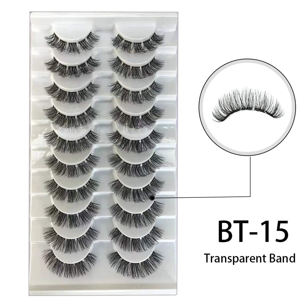 7 à 10 paires de cils – Cils 3D naturels, longs et volumineux, doux et légers – Faux cils sans cruauté pour maquillage