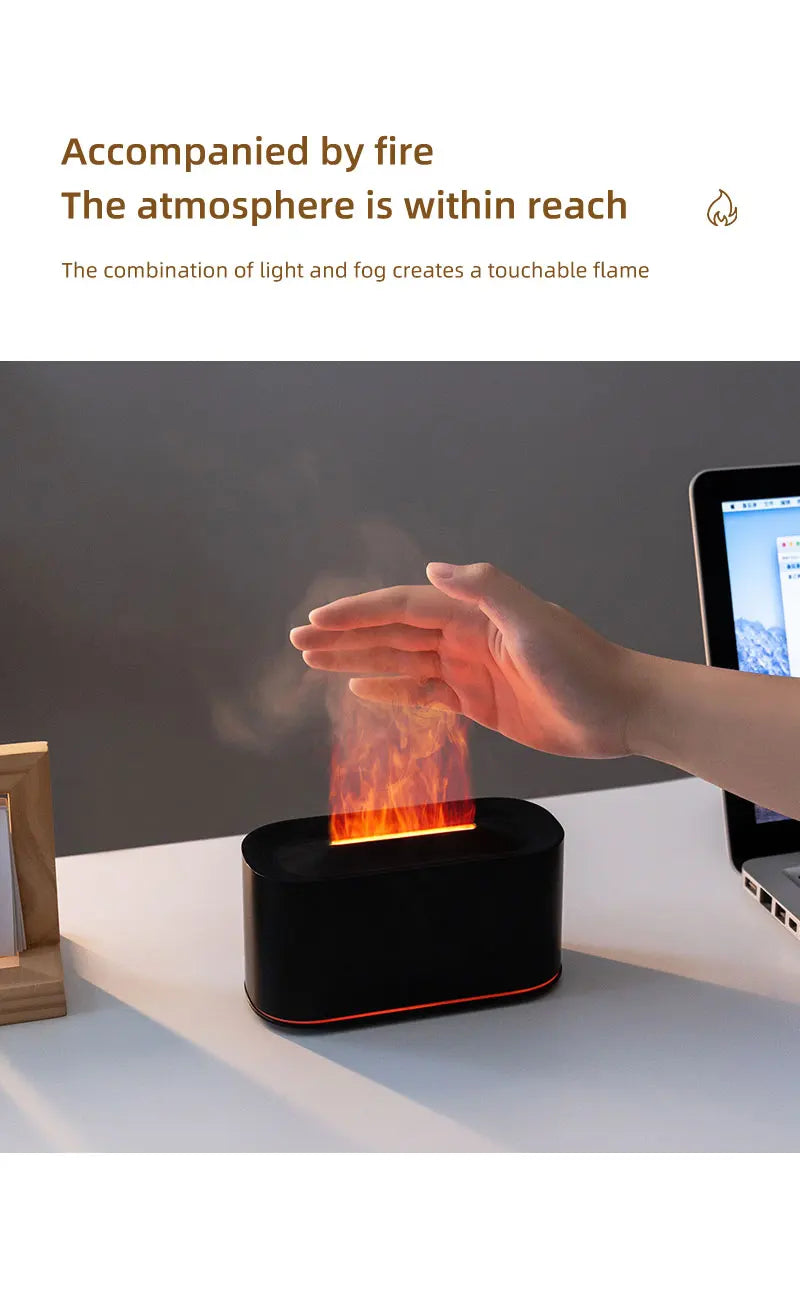 Flame Aroma Diffuser – Colorful LED Essential Oil Humidifier for Home & Relaxation