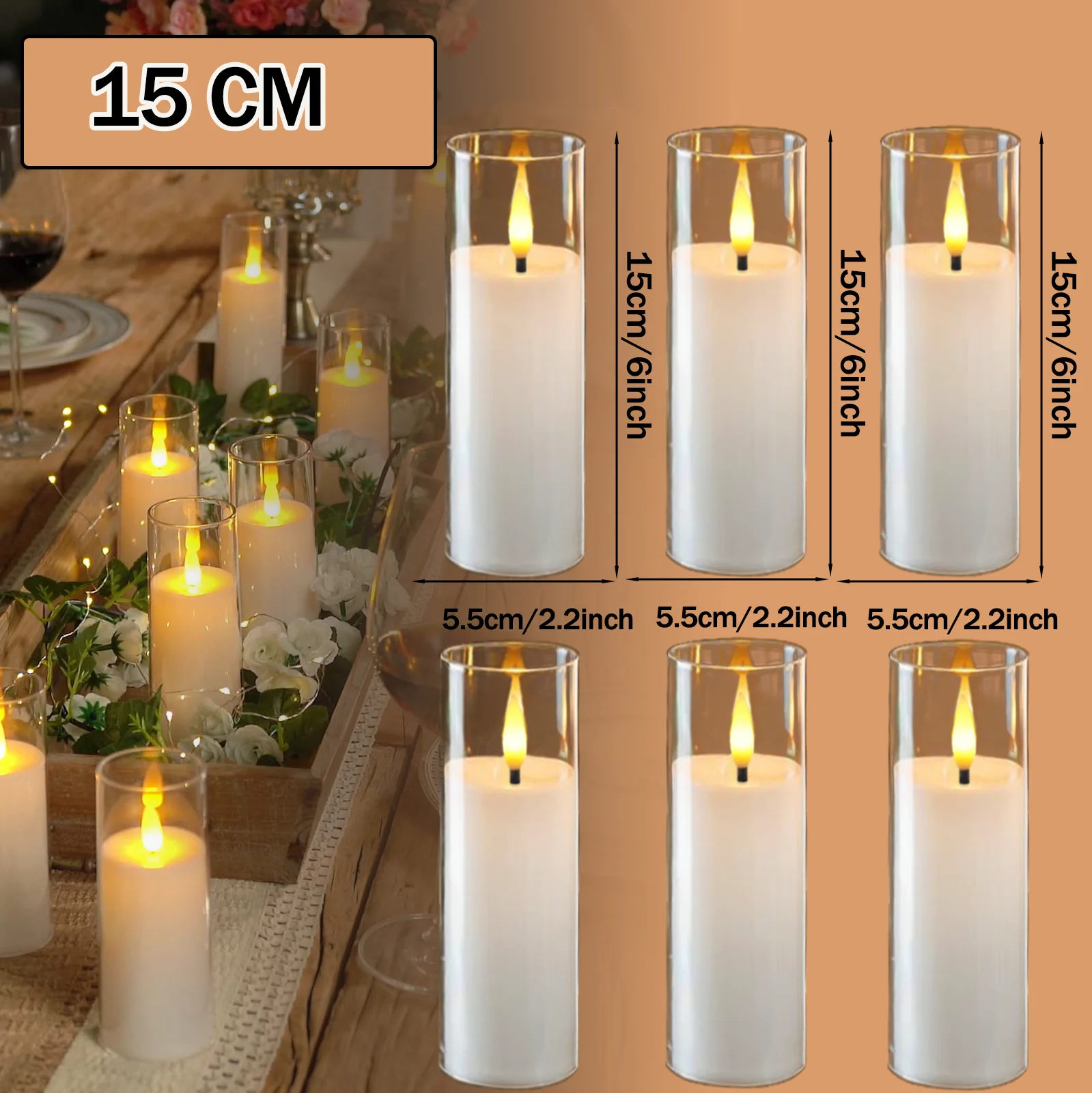 LED Flameless Tea Light Candles (6–90 PCS) – Flickering Acrylic Cup Candles for Weddings & Events