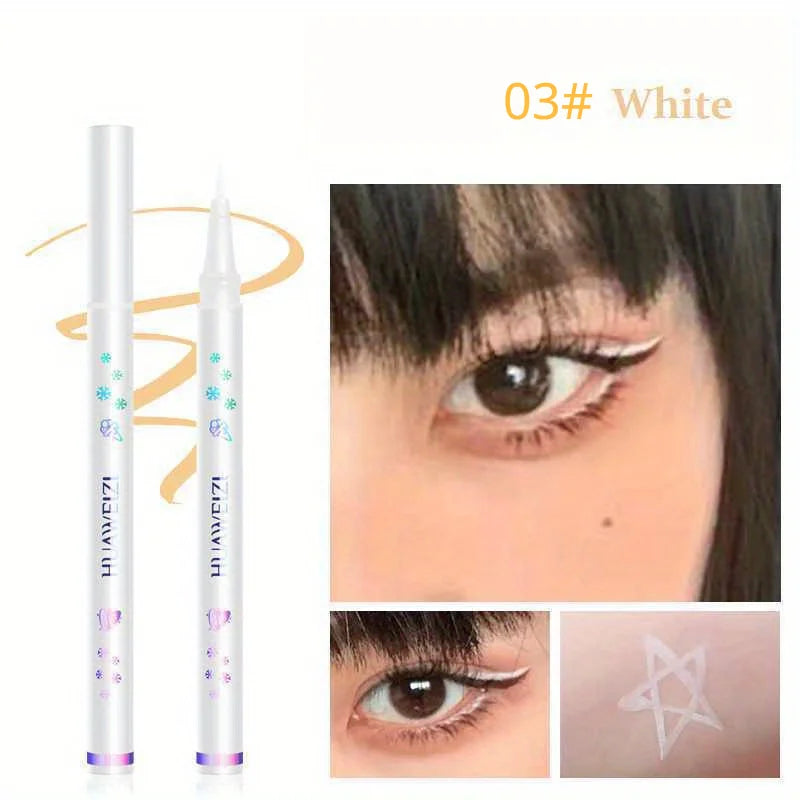Stylo Eyeliner Liquide Blanc, Crayon Ver à Soie, Éclaircir les Coins des Yeux, Pigment Ultra-Mince, Imperméable, Fard à Paupières Lisse, 256