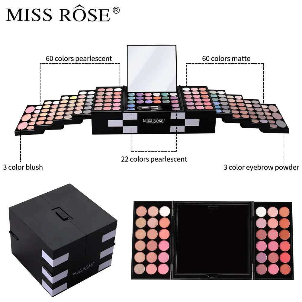 Maquillage pour femmes Kit complet tout en un maquillage coffrets cadeaux ombre à paupières poudre sourcil rouge à lèvres correcteur Blush brosse Palette