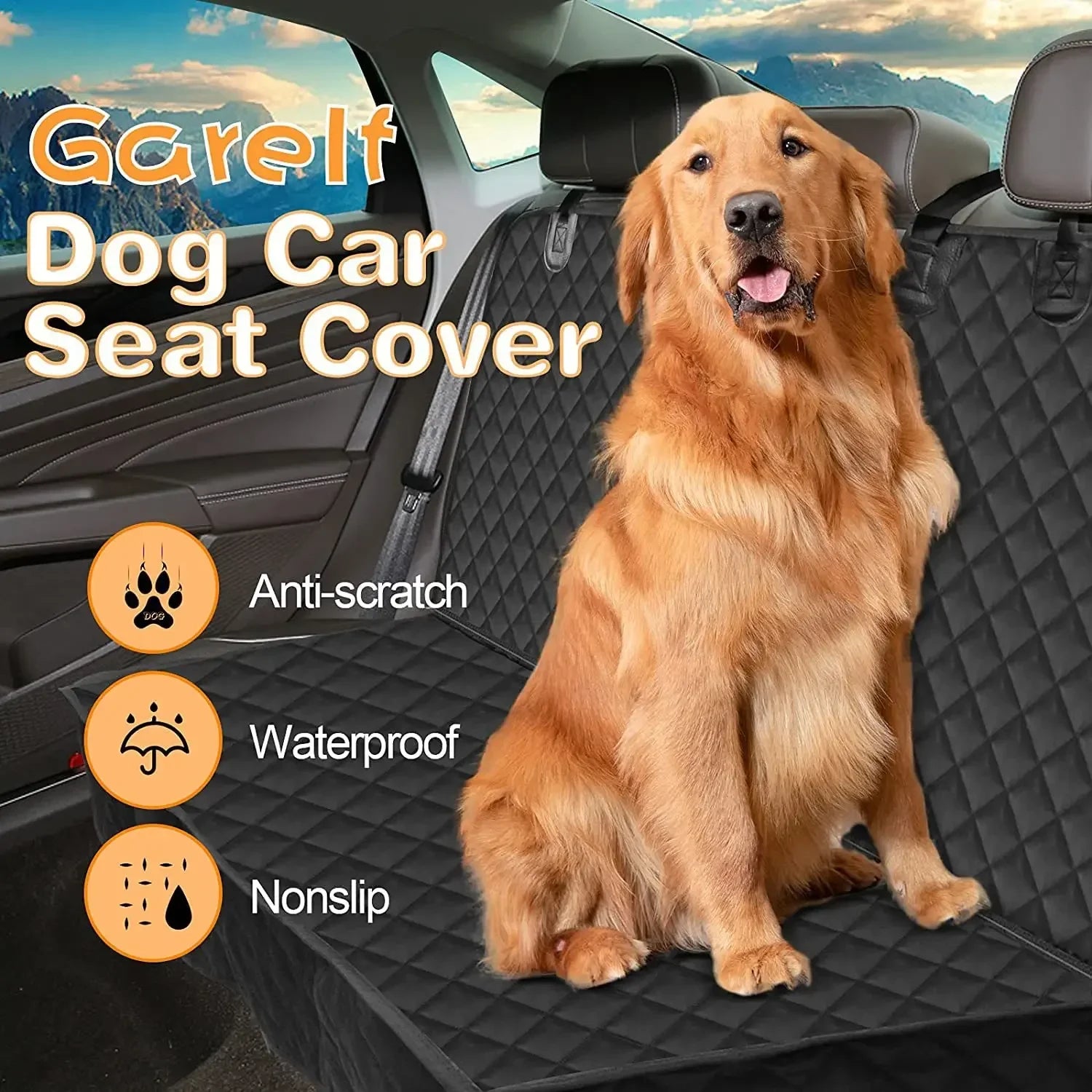 Waterproof Dog Car Seat Cover – Rear Seat Pet Protector Mat