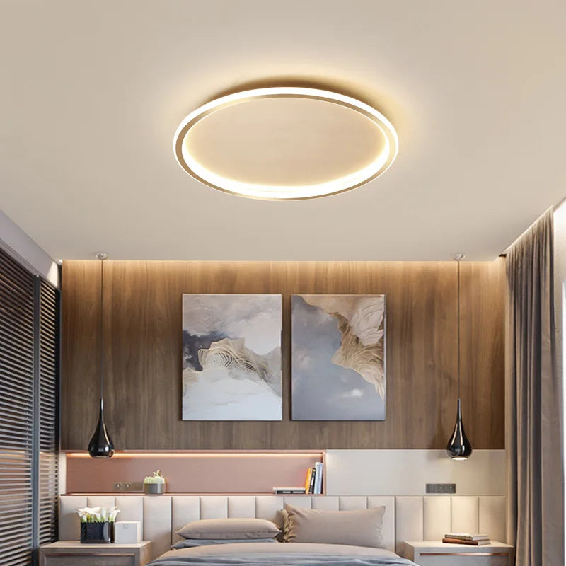 Modern LED Ceiling Light – Circular Flush Mount Fixture for Living Room, Bedroom & Hallway