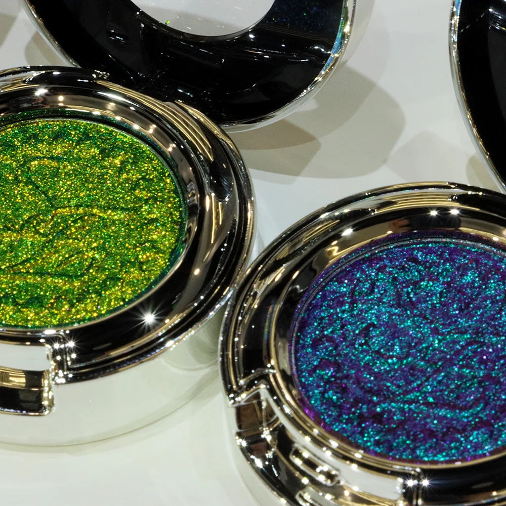 Ombres à paupières multichromes longue tenue à paillettes, un seul fard à paupières, maquillage pour les yeux pour femmes