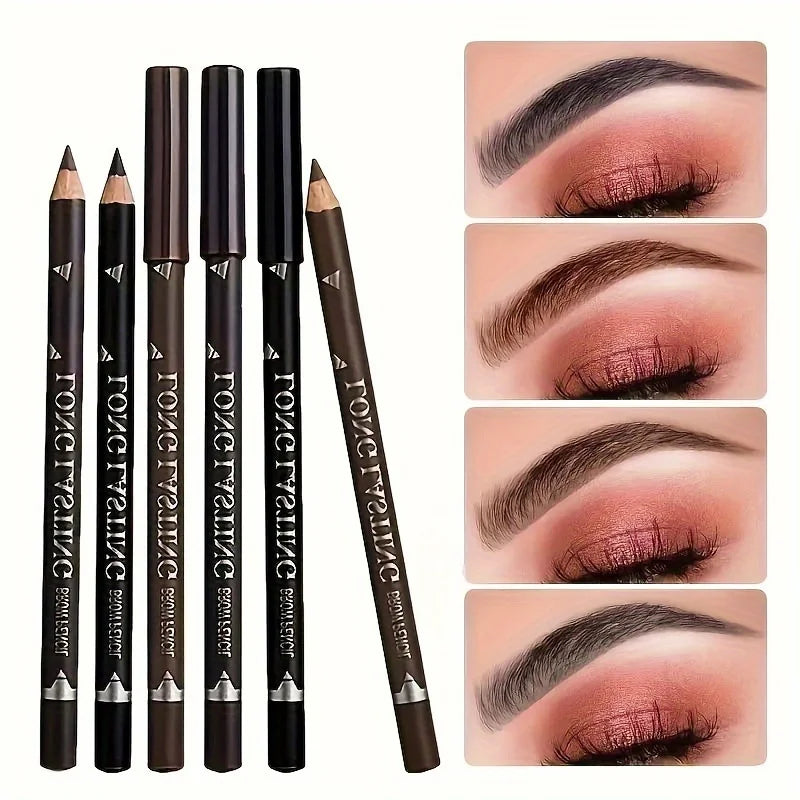 Crayon 2 en 1 à Manche en Bois – Eyeliner et Sourcils Étanche, Résistant à la Transpiration, Convient à Tous Types de Peau, Outil Cosmétique Polyvalent