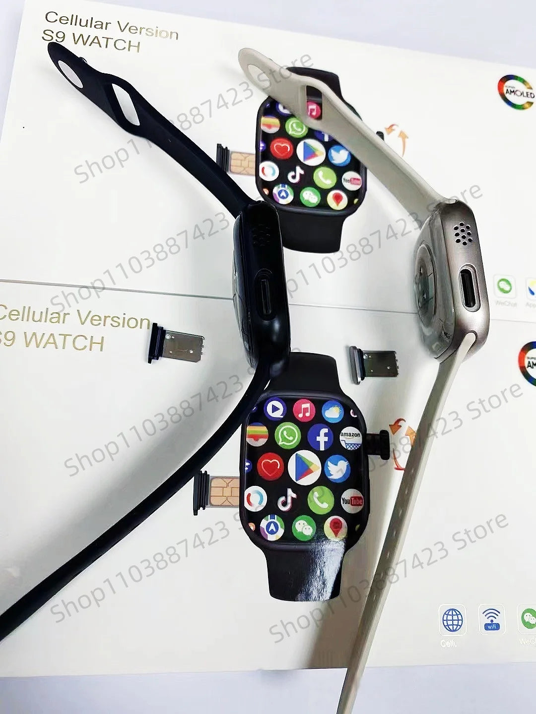 Montre CD99 X 5G smartwatch 2,29 pouces AMOLED 5G LTE montre intelligente avec 180 °   Caméra rotative GPS WiFi emplacement pour carte SIM surveillance de la santé