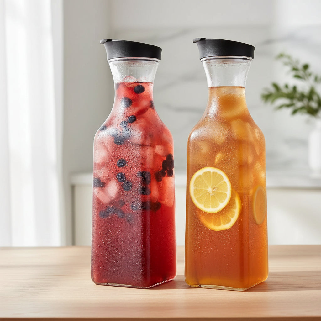 1000ML Clear Juice Carafe – Square Fridge Beverage Storage Container
