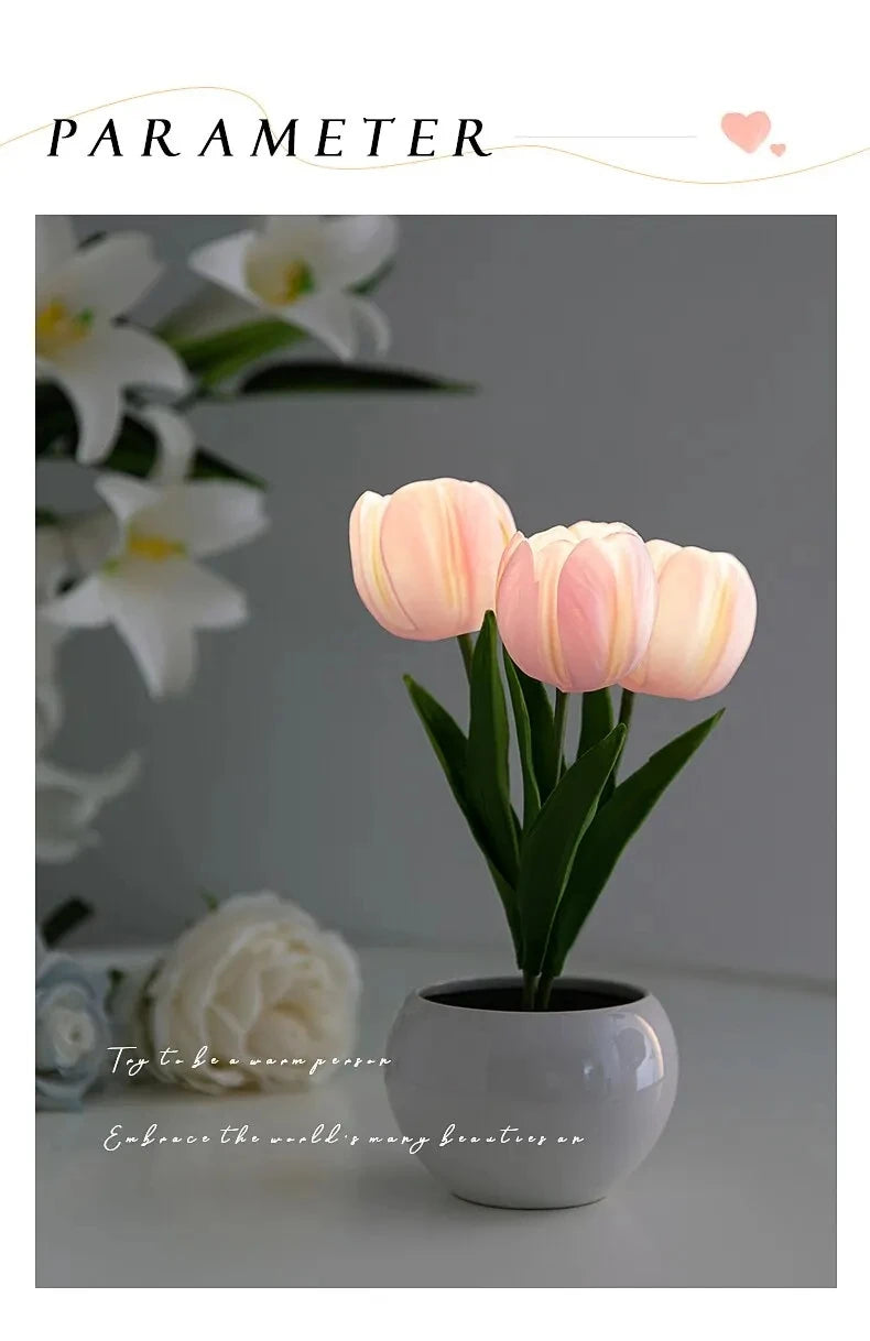 LED Tulip Flower Lamp – Romantic Night Light & Room Decor Gift