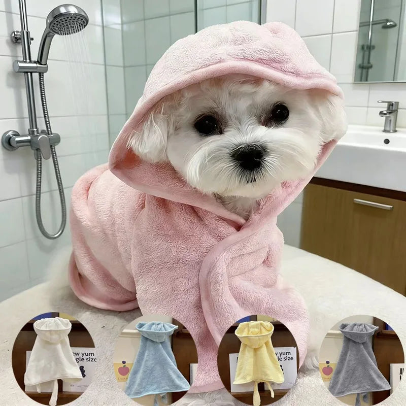 Quick-Dry Pet Bathrobe – Super Absorbent Towel Robe for Dogs & Cats