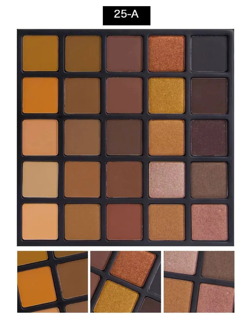 **« Palette fards à paupières 25 couleurs – Nude, tons terre, métallique, pailleté et mat »**