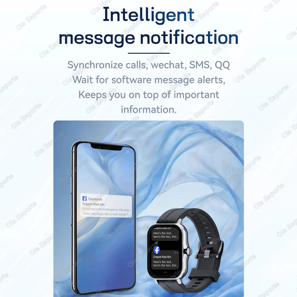 Montre intelligente 1.83 "écran Hd Bluetooth appel fréquence cardiaque sang oxygène moniteur de santé sport Smartwatch femmes hommes cadeaux de vacances nouveau