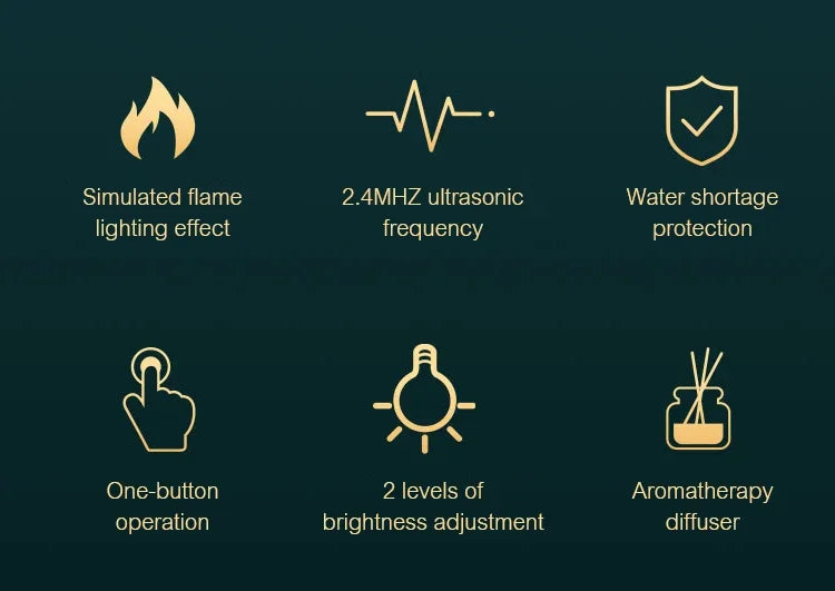 USB Flame Aroma Diffuser – 7 Color LED Humidifier & Essential Oil Aromatherapy Lamp