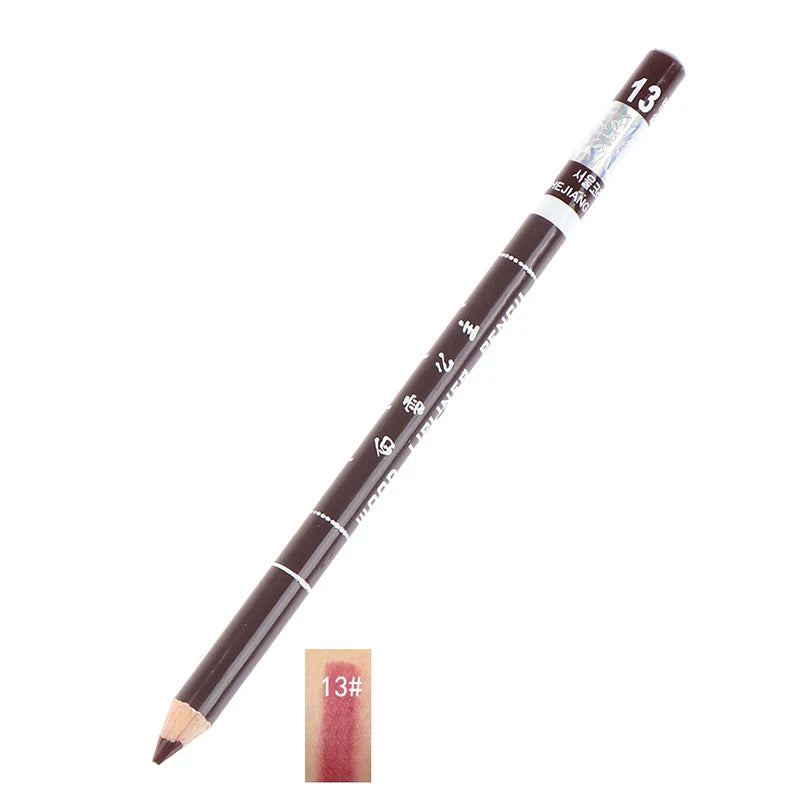 Crayon à Lèvres Professionnel en Bois – Waterproof, Doux, Longue Tenue, Maquillage pour Femmes, 28 Couleurs