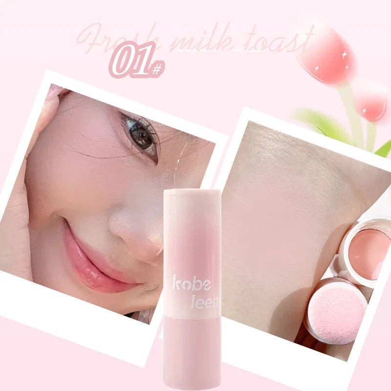 Blush Stick Double Embout — Doux et Illuminant, Ombre pour Contour du Visage, Poudre Blush Teinte Pêche Rose pour Joues, Maquillage Coréen