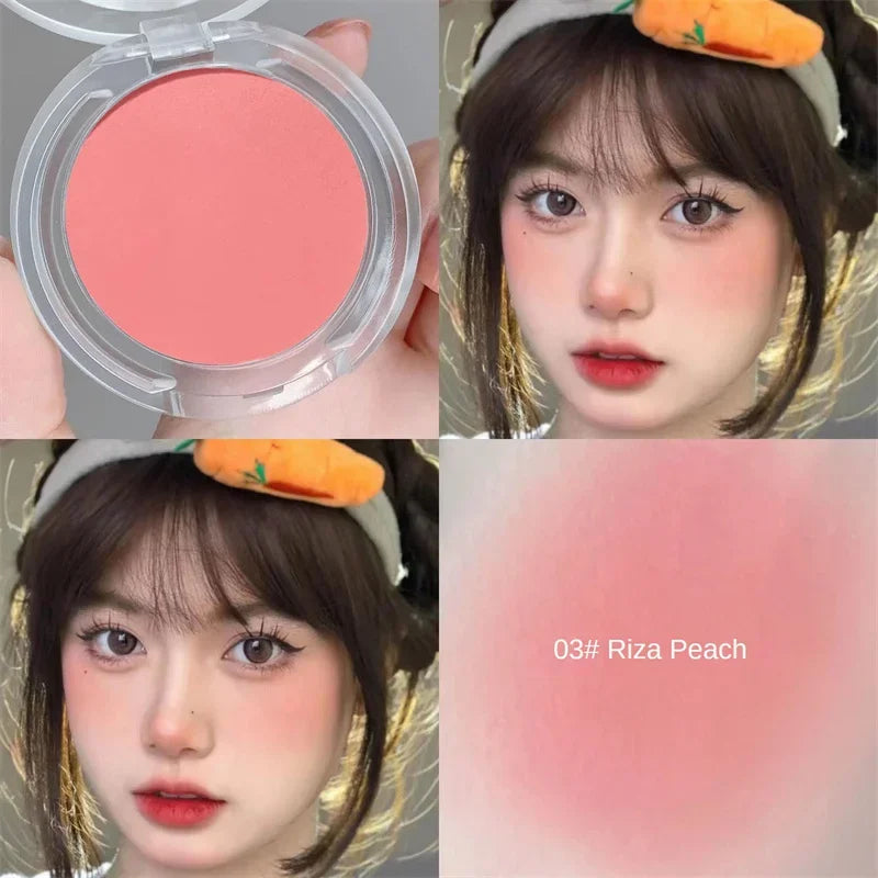 Blush Monochrome Mat — Couleur Naturelle pour les Joues, Illumine le Visage, Résistant à l’Eau, Pour Contouring Facial, Poudre Douce pour Maquillage