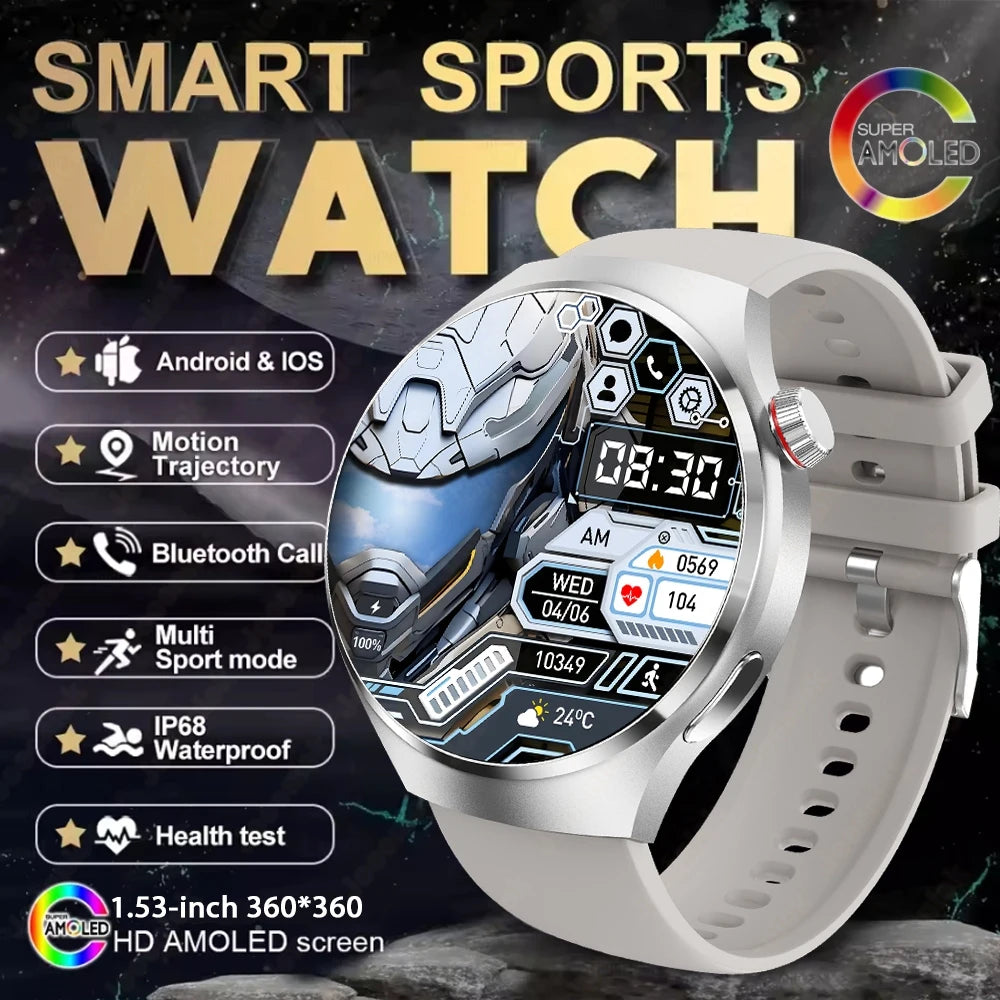 2025 nouvelle montre 4 GT série montre intelligente hommes AMOLED écran fréquence cardiaque surveillance de la santé Bluetooth appel affaires Smartwatch homme