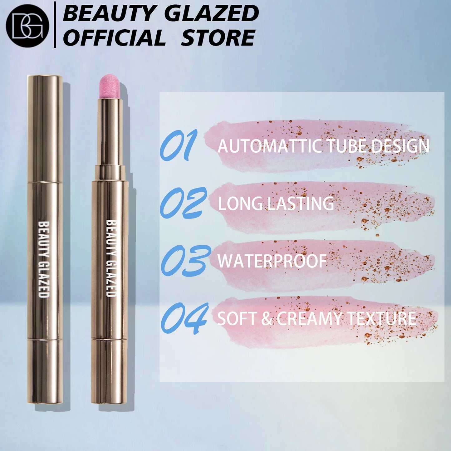 Crayon fard à paupières double embout 10 couleurs, nacré, longue tenue, avec pinceau-éponge pour contour facile