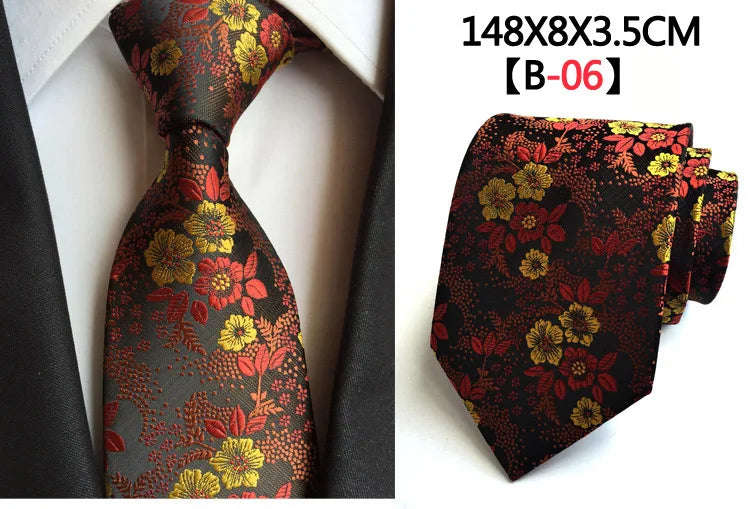 Cravate Homme en Soie 8 cm – Motif Floral Vert et Bleu, Jacquard, pour Costume, Mariage, Fête, Affaires, Cravate Formelle et Cadeau