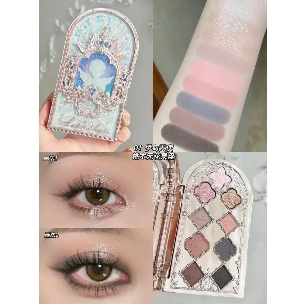 Palette fards à paupières, 8 couleurs, mats et scintillants, paillettes, maquillage yeux femmes
