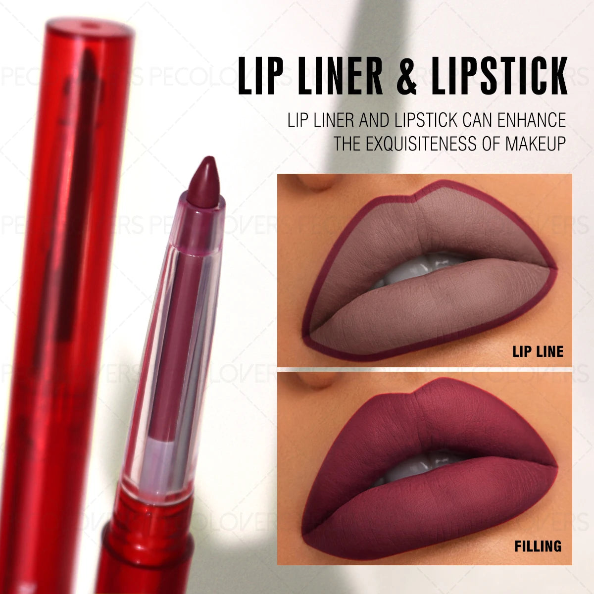 Crayon à Lèvres Mat Nude – Longue Tenue, Waterproof, Fini Brillant, Maquillage des Lèvres