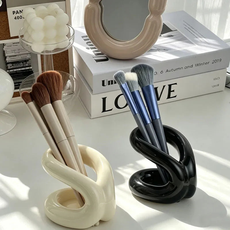 Abstract Ceramic Makeup Brush Holder