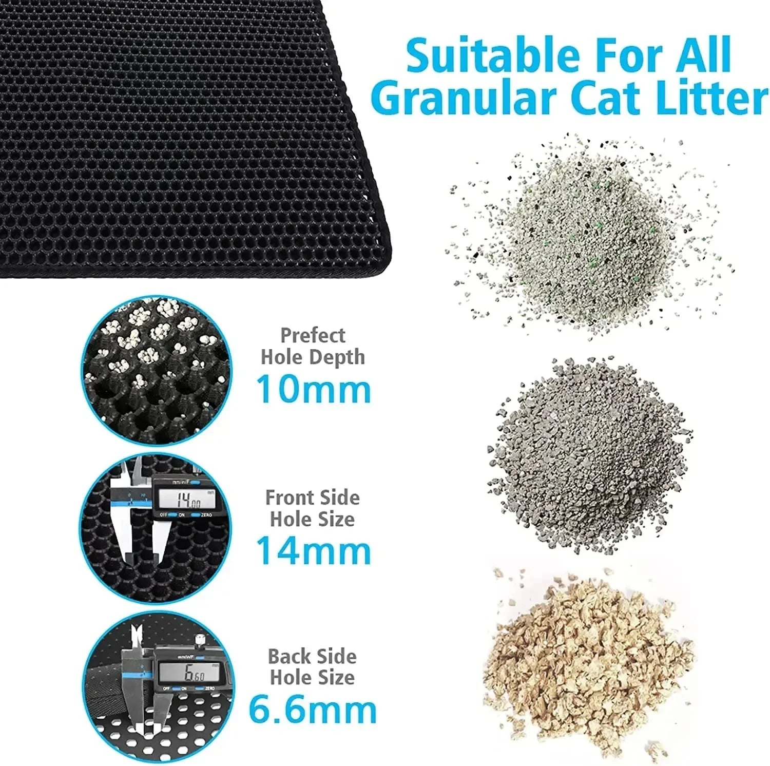 2-Layer Cat Litter Mat – Waterproof Non-Slip Litter Trapping Mat