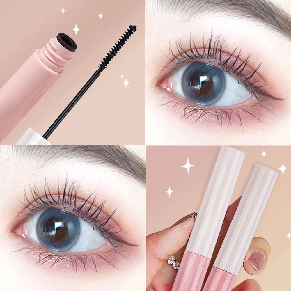 Mascara waterproof longue tenue allongeant, recourbant, fin et volumisant anti-bavure base